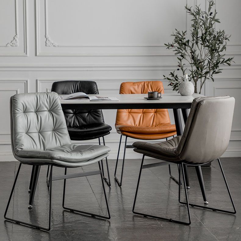 Contemporary Style Kitchen Chairs Dining Armless Side Chair with Metal Legs Clearhalo ' kitchen&dining_furn' 'Dining Chairs' 'Dining Tables & Seating' 'dining_chair' 'furn' 'furn_dining_chair' 'Furniture' 'furniture_dining_chair' 'Kitchen & Dining Furniture' 'kitchen' 1200x1200_71a9fd68-700a-4431-9d68-4cc5a71289f6