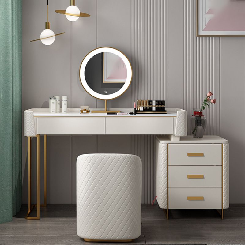 5 lade ijdelheid bureau wit 30.7 "h faux lederen make -up ijdelheid