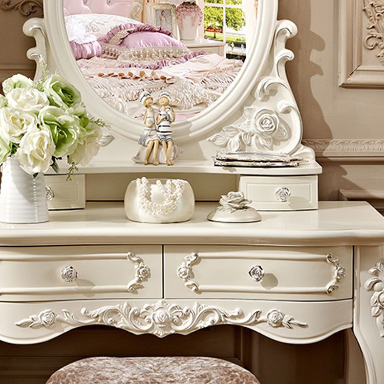 Desk tocador de maquillaje victoriano escritorio de madera de maquillaje con cajón