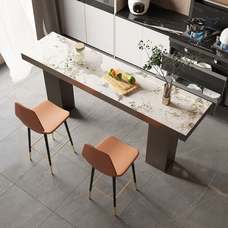 Stone Bar Dining Table Modern Rectangle Bar Table with Double Pedestal for Porch Clearhalo 'Bar Furniture' 'Bar Tables' 'bar_tables' 'furn' 'furn_bar_tables' 'Furniture' 'furniture_bar_tables' 'Kitchen & Dining Furniture' 1200x1200_71ab6580-a3eb-43e1-9cbe-cdac792195f6