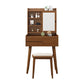 Solid Wood Vanity Table Set 3-Drawer Makeup Vanity Table with Mirror and Stool Clearhalo 'Bedroom Furniture' 'furn' 'furn_makeup_vanities' 'Furniture' 'Makeup Vanities' 'makeup_vanities' 1200x1200_71ac243e-575d-4ec9-a82c-905134f051c5