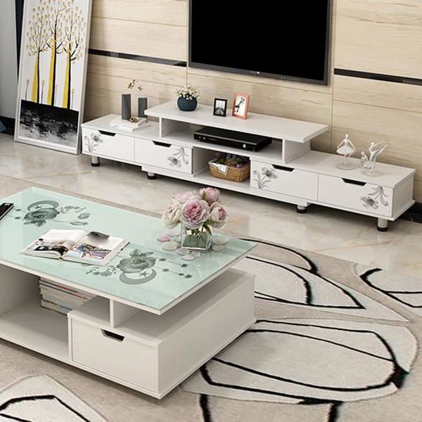 スカンジナビアのテレビメディアスタンドエンジニアリングウッドテレビスタンドコンソール