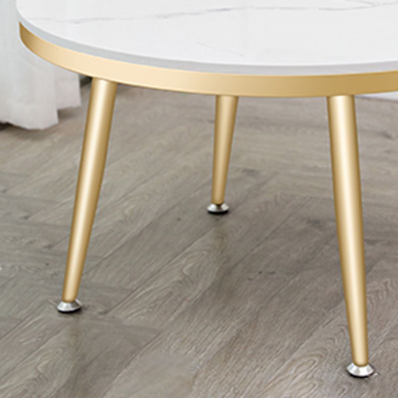 グラムラウンドフェイクマーブルコーヒーテーブル4脚1リビングルーム用のコーヒーテーブル