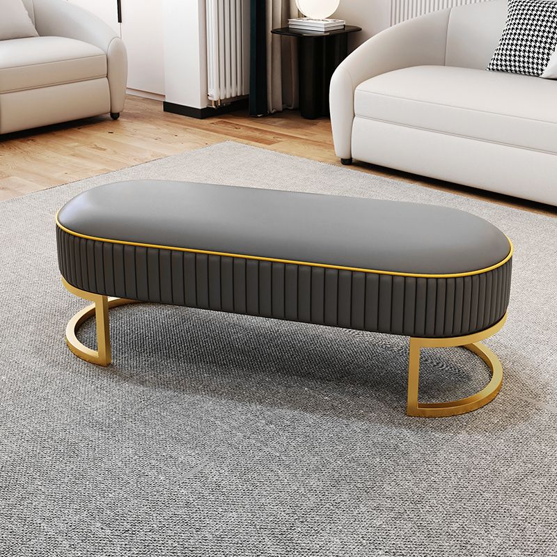 Glam Style Entryway Bench Cushioned Metal Seating Bench , 18" W Clearhalo 'Benches' 'Chairs & Seating' 'furn' 'furn_benches' 'Furniture' 'Living Room Furniture' 1200x1200_71ae3f8f-b75c-4df7-8c5d-26551465118e