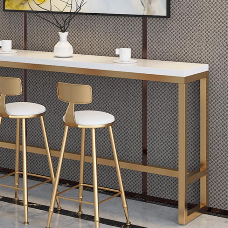 Glam Style Bar Table Faux Marble Rectangle Bar Wine Table with Footrest Clearhalo 'Bar Furniture' 'Bar Tables' 'bar_tables' 'furn' 'furn_bar_tables' 'Furniture' 'Kitchen & Dining Furniture' 1200x1200_71ae97c4-f96d-48a6-aa7f-177d71c1acef