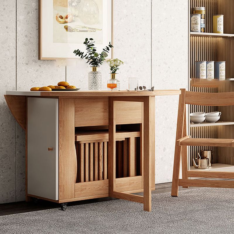 Round Mid-Century Modern Dining Table Drop-Leaf Table,47.2"L x 47.2"L x 29.1"H Clearhalo ' dining_table' 'Dining Tables & Seating' 'Dining Tables' 'furn' 'furn_dining_table' 'Furniture' 'furniture_dining_table' 'Kitchen & Dining Furniture' 'kitchen&dining_furn' 'kitchen' 'kitchen_dining_table' 1200x1200_71afc742-74d3-4a47-b954-19094597f029