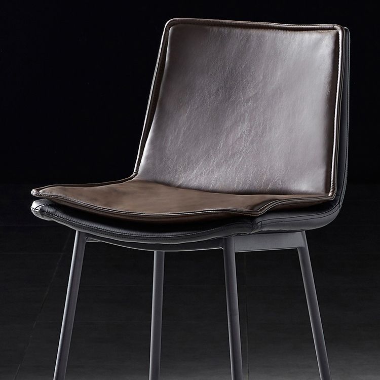 Contemporary Style Low Back Leather Armless Bar Stool with Metal Legs Clearhalo 'Bar Furniture' 'Bar Stools' 'bar_stools' 'furn' 'furn_bar_stools' 'Furniture' 'Kitchen & Dining Furniture' 1200x1200_71b11155-341a-46fe-9ad1-754d3959e21b