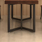 Rectangle Solid Wood Dining Table Industrial Style Brown Dining Table with Black Frame