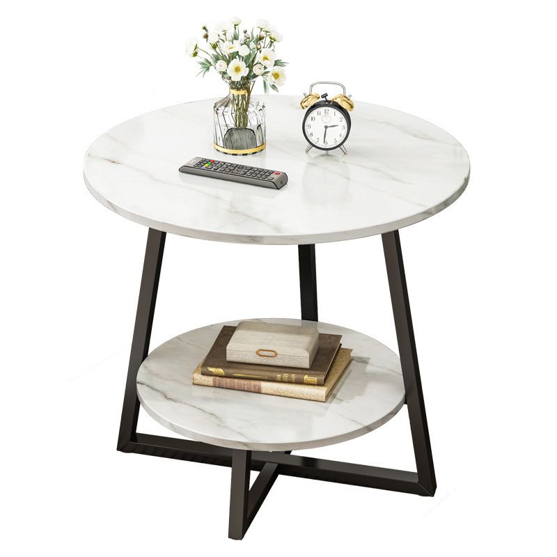 Contemporary  Round End Table Cross Leg  Side Table  for Living Room