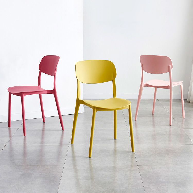 Contemporary Indoor Plastic Open Back Stacking Dining Side Chair Clearhalo 'Dining Chairs' 'Dining Tables & Seating' 'dining_chair' 'furn' 'furn_dining_chair' 'Furniture' 'Kitchen & Dining Furniture' 1200x1200_71b80b74-d1aa-4efb-93f3-2a3e1e685b58