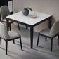 4 Legs Dining Table Industrial Stone Dining Table with Black Frame