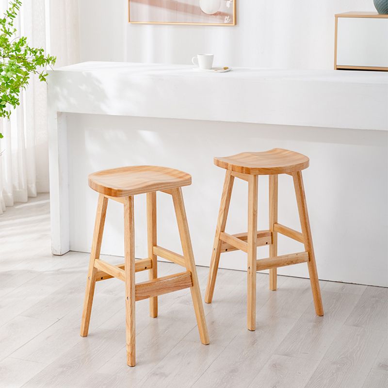 Solid Wood Modern Bar Stool Saddle Seat Backless Indoor Stool with Wood Legs Clearhalo 'Bar Furniture' 'Bar Stools' 'bar_stools' 'furn' 'furn_bar_stools' 'furniture_bar_stools' 'Kitchen & Dining Furniture' 'kitchen&dining_furn' 'kitchen' 'kitchen_furn' Furniture' 1200x1200_71bb2458-b8f0-46b3-b714-f14cecd52098