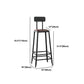 Industrial Armless Counter Stool Iron Milk Tea Shop Bar Stool with Cushion and Pedal Clearhalo 'Bar Furniture' 'Bar Stools' 'bar_stools' 'furn' 'furn_bar_stools' 'Furniture' 'Kitchen & Dining Furniture' 1200x1200_71bb320b-ba62-4314-9a15-a56939a2aad6