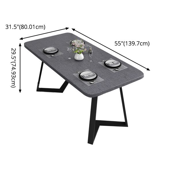 Contemporary Gray Standard Dining Set MDF Rectangle Shape Dining Set for Kitchen Clearhalo 'Dining Room Sets' 'Dining Tables & Seating' 'dining_room_set' 'furn' 'furn_dining_room_set' 'Furniture' 'furniture_dining_room_set' 'Kitchen & Dining Furniture' 'kitchen&dining_furn' 'kitchen' 1200x1200_71bb4b2c-91f2-465e-8215-b88bf3895754