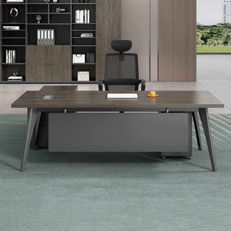 Contemporary Office Desk Black Cable Management Writing Desk Clearhalo 'furn' 'furn_office_desk' 'Furniture' 'Office Desks' 'Office Furniture' 'office_desk' 1200x1200_71bc5c89-3857-498f-a747-ad6418845086