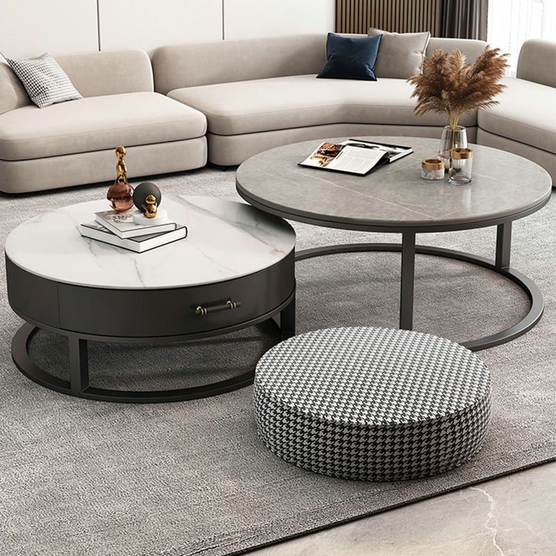Frame Coffee Table Set Slate Cocktail Table with Storage Drawers Clearhalo 'Coffee & Accent Tables' 'Coffee Tables' 'coffee_tables' 'furn' 'furn_coffee_tables' 'Furniture' 'Living Room Furniture' 1200x1200_71bc6de3-4aa5-4b37-89cc-55c4ed6e12c8
