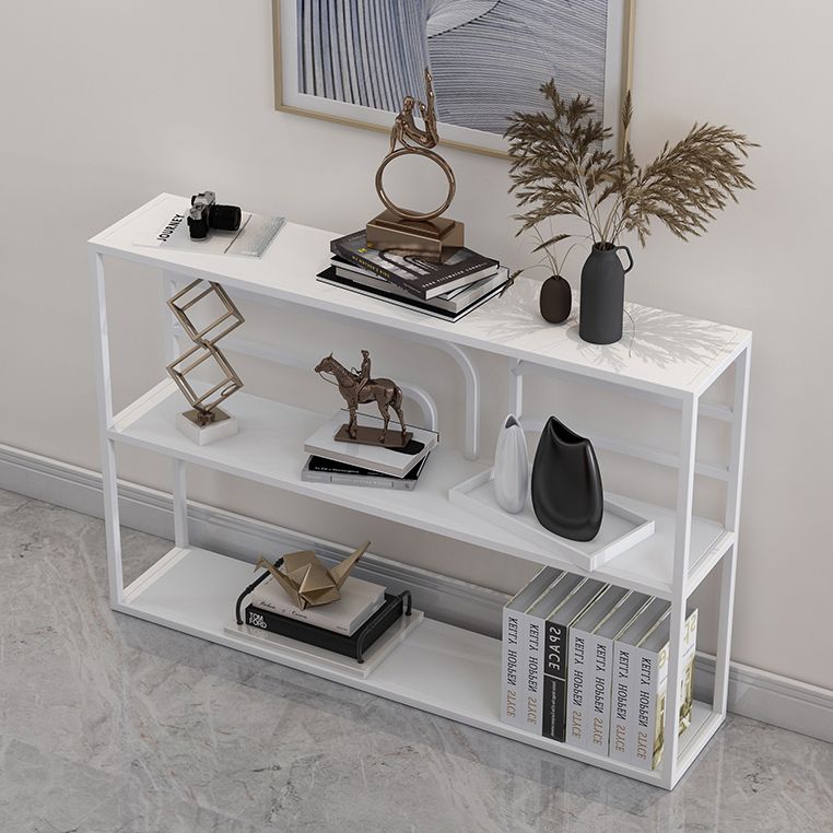 9.84" W Contemporary Console Accent Table Antique Finish Console Sofa Table in Metal