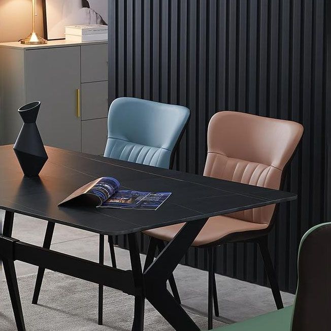 Contemporary Dining Chairs Armless Chair with Metal Legs for Kitchen Clearhalo ' kitchen&dining_furn' 'Dining Chairs' 'Dining Tables & Seating' 'dining_chair' 'furn' 'furn_dining_chair' 'Furniture' 'furniture_dining_chair' 'Kitchen & Dining Furniture' 'kitchen' 1200x1200_71bcefd6-e027-42d2-99b5-efb93916d3f9