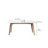 Mid-Century Rectangle Dining Table Solid Wood Legs and Stone Top Dining Table