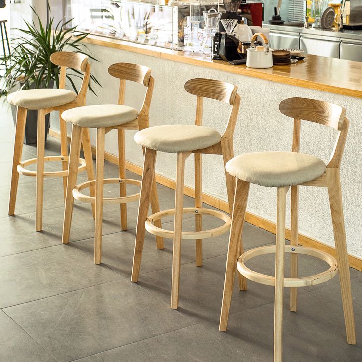 Modern Armless Backrest Counter Stool Wood Bar Stool with Cushion and Pedal Clearhalo 'Bar Furniture' 'Bar Stools' 'bar_stools' 'furn' 'furn_bar_stools' 'furniture_bar_stools' 'Kitchen & Dining Furniture' 'kitchen&dining_furn' 'kitchen' 'kitchen_furn' Furniture' 1200x1200_71bdb114-51c1-44e3-bfe5-311687637f8c