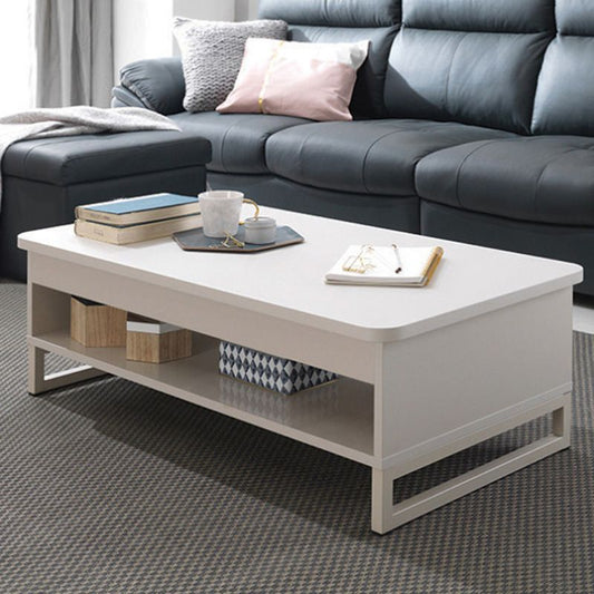 Floating Top Coffee Table with Shelf and 4 Legs Wooden Coffee Tabl Clearhalo 'Coffee & Accent Tables' 'Coffee Tables' 'coffee_tables' 'furn' 'furn_coffee_tables' 'Furniture' 'Living Room Furniture' 1200x1200_71beac43-26f5-43e0-aab6-d7f0edd1d902
