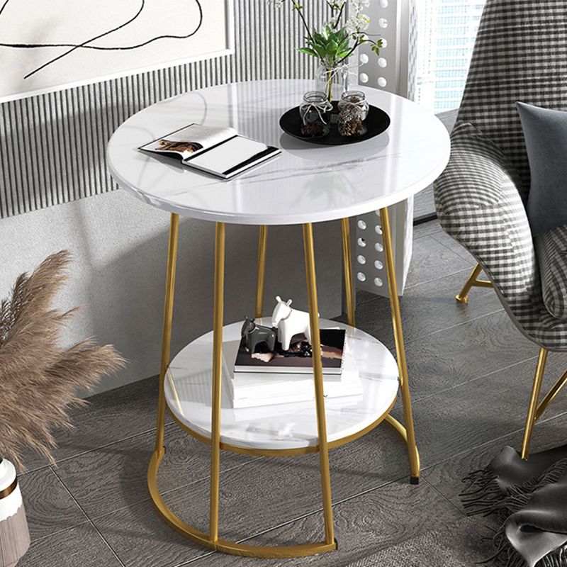 Glam Round Wooden Top End Table Steel Frame Sofa Side End Table for Living Room Clearhalo 'Coffee & Accent Tables' 'End & Side Tables' 'end_side_tables' 'furn' 'furn_end_side_tables' 'Furniture' 'Living Room Furniture' 1200x1200_71beda03-e842-4b69-bc94-82561eb40105