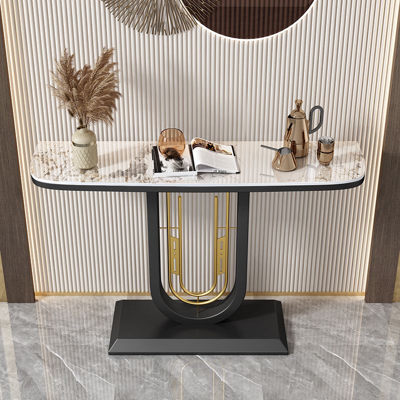 Glam Console Table Half Moon Antique Finish Console Sofa Table Clearhalo 'Console Tables' 'console_tables' 'Entry & Mudroom Furniture' 'furn' 'furn_console_tables' 'Furniture' 1200x1200_71c0386f-bac0-4ff6-be40-40138de1c8e6