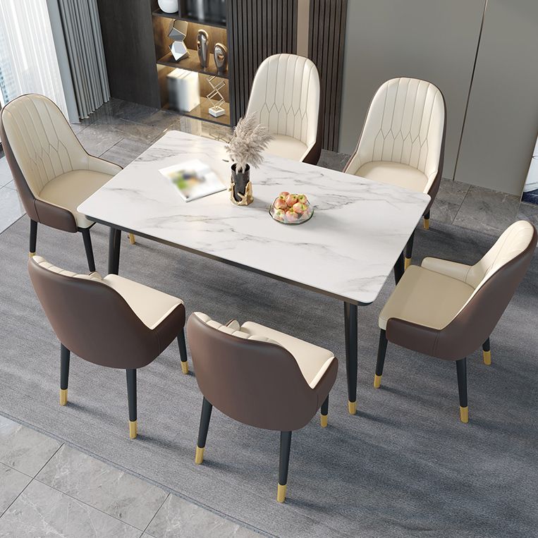 Nordic Style Metal Dining Chairs Home Cushioned Parsons Chair with Arm Clearhalo ' kitchen&dining_furn' 'Dining Chairs' 'Dining Tables & Seating' 'dining_chair' 'furn' 'furn_dining_chair' 'Furniture' 'furniture_dining_chair' 'Kitchen & Dining Furniture' 'kitchen' 1200x1200_71c0a738-2a8e-44b9-955c-74c35800d0bf