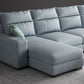 Square Arm 4-Seater Sofa & Chaise 106.3" W Linen/Faux Leather Cushions Sofa