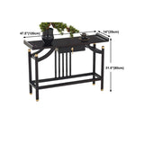 Vaste houten rechthoekige console tabel 31,5-inch hoge accenttafel met plank