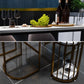 Glam Indoor Counter Height Set Stone and Metal 1/2/5 Pieces Storage Pub Dining Set Clearhalo 'Bar Furniture' 'furn' 'furn_home_bar_bar_sets' 'Furniture' 'Home Bars & Bar Sets' 'home_bar_bar_sets' 'Kitchen & Dining Furniture' 1200x1200_71c17cbb-6737-4d0d-b1af-0522e6224b72