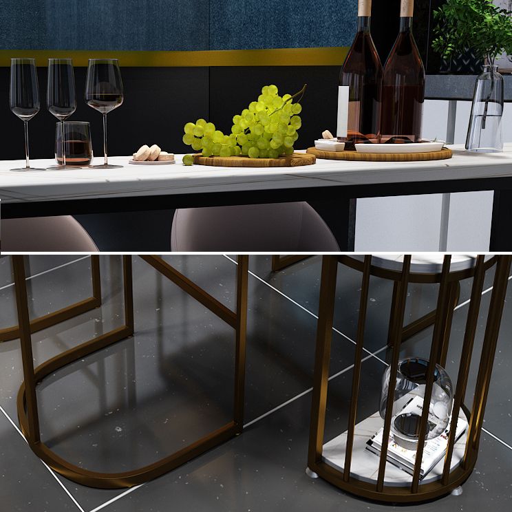 Glam Indoor Counter Height Set Stone and Metal 1/2/5 Pieces Storage Pub Dining Set Clearhalo 'Bar Furniture' 'furn' 'furn_home_bar_bar_sets' 'Furniture' 'Home Bars & Bar Sets' 'home_bar_bar_sets' 'Kitchen & Dining Furniture' 1200x1200_71c17cbb-6737-4d0d-b1af-0522e6224b72
