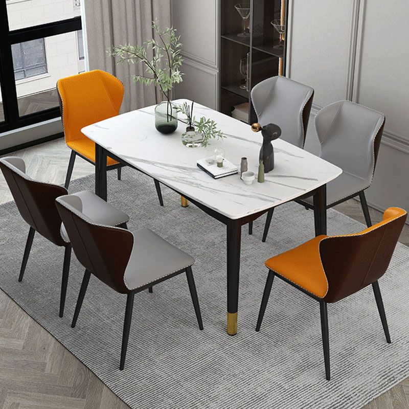 Industrial Style Faux Leather Chairs Wingback Parsons Chair for Home Clearhalo 'Dining Chairs' 'Dining Tables & Seating' 'dining_chair' 'furn' 'furn_dining_chair' 'Furniture' 'Kitchen & Dining Furniture' 1200x1200_71c1991b-fa88-49a2-9333-08c058d77f56