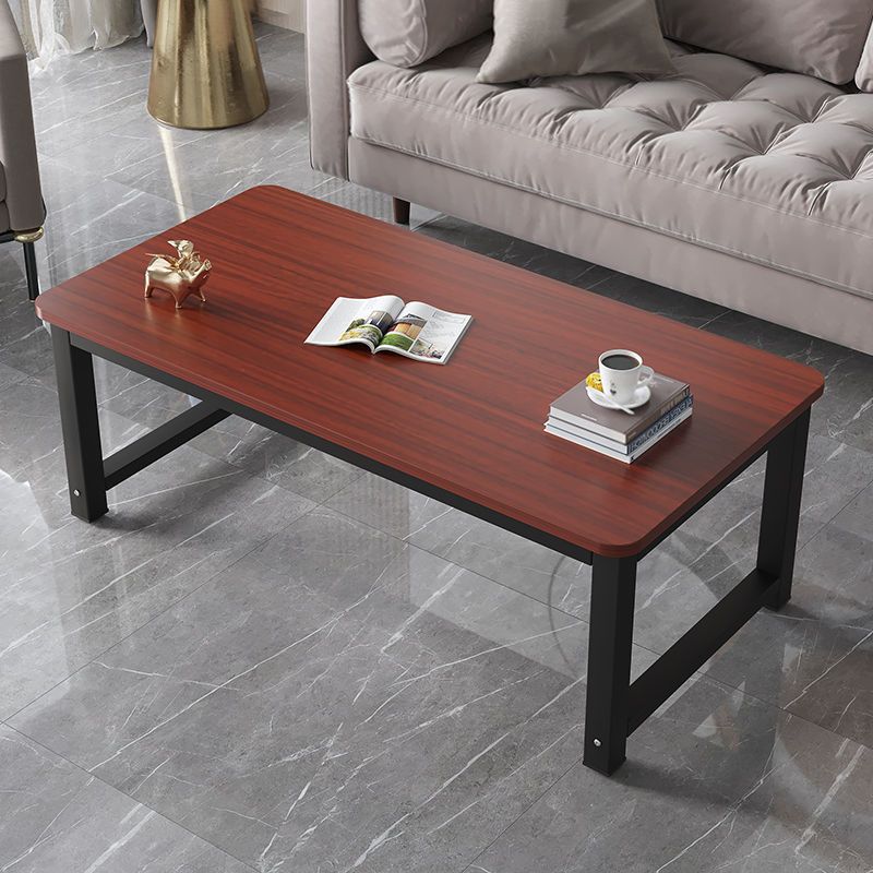 Rectangle Wooden Top Coffee Table with Metal Four legs Modern Style Clearhalo 'Coffee & Accent Tables' 'Coffee Tables' 'coffee_tables' 'furn' 'furn_coffee_tables' 'Furniture' 'Living Room Furniture' 1200x1200_71c1a62d-8177-4f82-870a-984a03b701c1