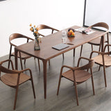 Modern Rectangle Walnut Wood Dining Set 1/2/3/5/7 Pieces Dining Table with Wood Chairs Clearhalo 'Dining Room Sets' 'Dining Tables & Seating' 'dining_room_set' 'furn' 'furn_dining_room_set' 'Furniture' 'furniture_dining_room_set' 'Kitchen & Dining Furniture' 1200x1200_71c2ba55-9252-4b33-ac8b-a247acadde53