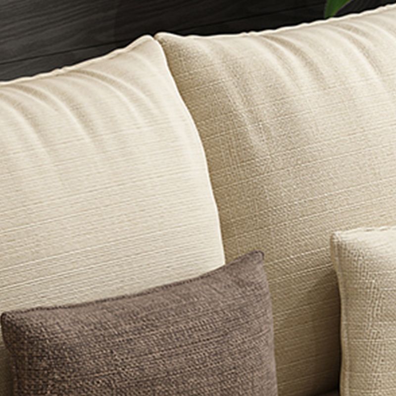 Divano sezionale braccio svasato, cuscini rimovibili con gambe di legno