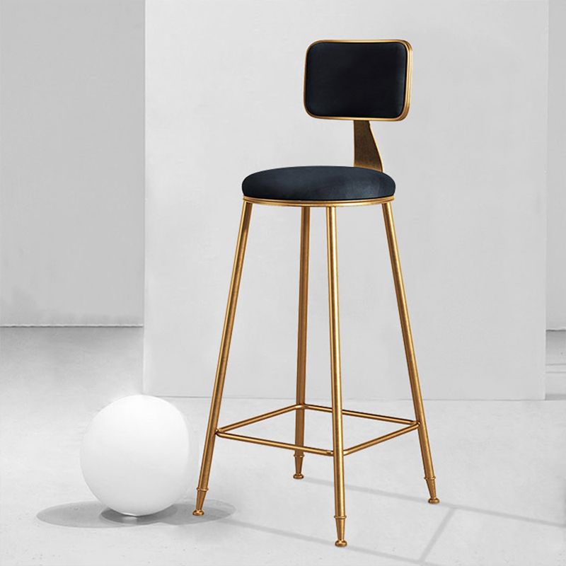 Glam Metal Upholstered Barstool Bristol Bar Stool with Iron Legs and Cushion Low Back Clearhalo 'Bar Furniture' 'Bar Stools' 'bar_stools' 'furn' 'furn_bar_stools' 'furniture_bar_stools' 'Kitchen & Dining Furniture' 'kitchen&dining_furn' 'kitchen' 'kitchen_furn' Furniture' 1200x1200_71c33ecc-9a5f-4937-be69-db3af98cfdbd