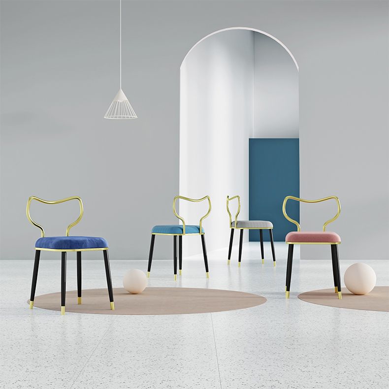 Sedie da pranzo senza braccia glam a bracciale a bracciale sedia da pranzo aperta per uso domestico