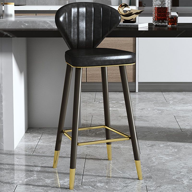 Scandinavian Home Footrest Stool Matte Finish Leather Barstool Clearhalo 'Bar Furniture' 'Bar Stools' 'bar_stools' 'Furniture' 'furniture_bar_stools' 'Kitchen & Dining Furniture' 1200x1200_71c55084-483e-4b53-9a22-8dbe513f2183