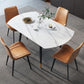 Modern Style Sintered Stone Dining Table White Round Drop-Leaf Table for Home Use Clearhalo ' dining_table' 'Dining Tables & Seating' 'Dining Tables' 'furn' 'furn_dining_table' 'Furniture' 'furniture_dining_table' 'Kitchen & Dining Furniture' 'kitchen&dining_furn' 'kitchen' 'kitchen_dining_table' 1200x1200_71c5f43a-b8aa-44cd-931b-78f068198669