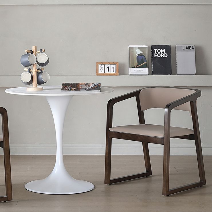 Round Sintered Stone White Dining Table Simplicity Tulip Base Table for Dining Room Clearhalo ' dining_table' 'Dining Tables & Seating' 'Dining Tables' 'furn' 'furn_dining_table' 'Furniture' 'furniture_dining_table' 'Kitchen & Dining Furniture' 'kitchen&dining_furn' 'kitchen' 'kitchen_dining_table' 1200x1200_71c61be0-a4bc-4d18-951d-e4659c3dcb1c