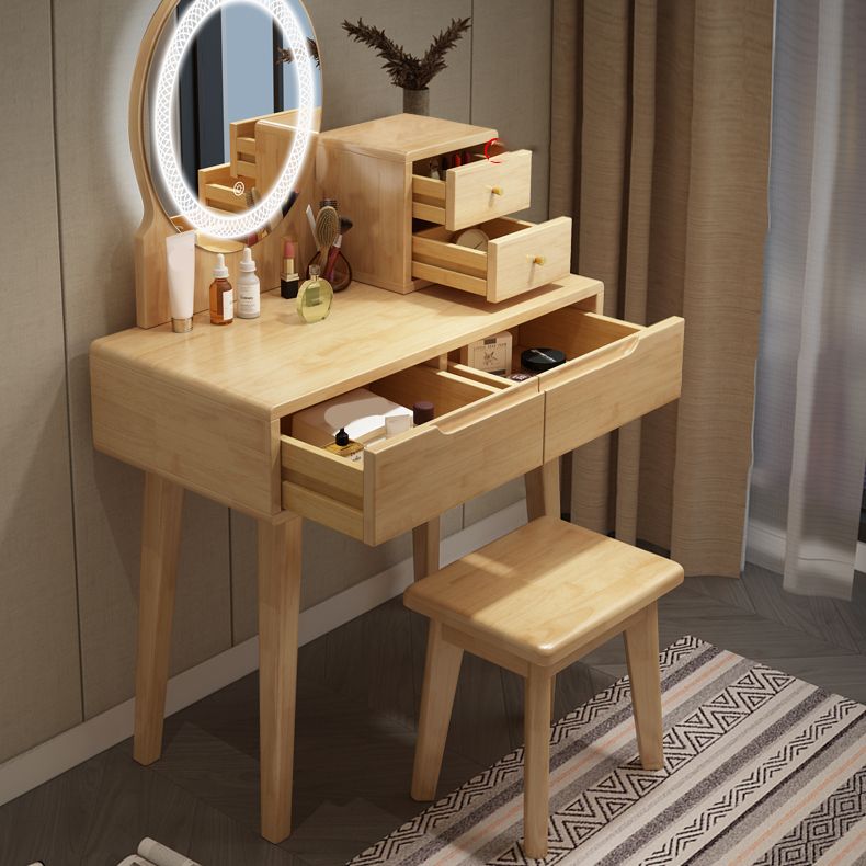 Scandinavian Wooden Make-up Vanity With Drawer in Brown for Bedroom Clearhalo 'Bedroom Furniture' 'furn' 'furn_makeup_vanities' 'Furniture' 'Makeup Vanities' 'makeup_vanities' 1200x1200_71c956e0-29f0-4c48-8a5c-beff00985cb0