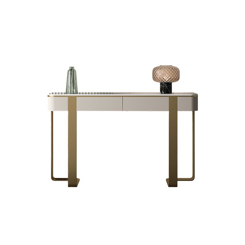 Mesa de acento de la consola de piedra con soporte de acero inoxidable para Hall