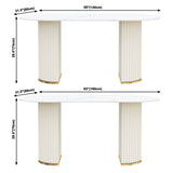 Oval Double Pedestal Contemporary Dining Table White Fixed Table of Sintered Stone Clearhalo ' dining_table' 'Dining Tables & Seating' 'Dining Tables' 'furn' 'furn_dining_table' 'Furniture' 'furniture_dining_table' 'Kitchen & Dining Furniture' 'kitchen&dining_furn' 'kitchen' 'kitchen_dining_table' 1200x1200_71ca457b-2935-47a6-97d0-0f38c9b153bb