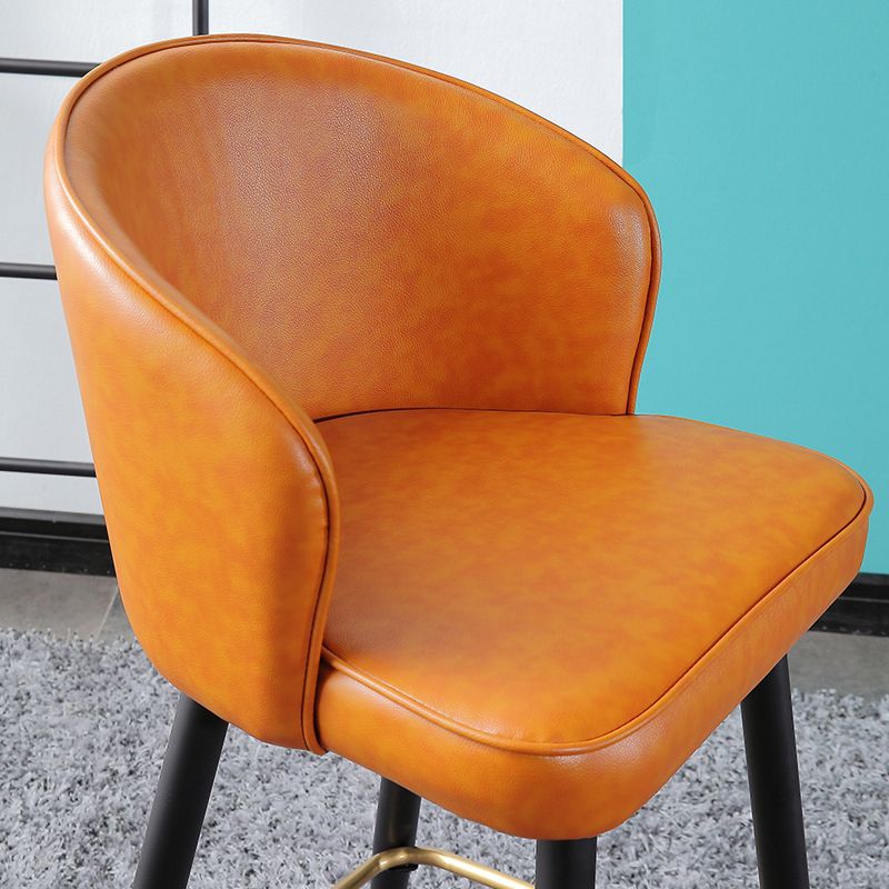 Leather Counter Stool Scandinavian Style Armed Low Back Stools for Home Clearhalo 'Bar Furniture' 'Bar Stools' 'bar_stools' 'furn' 'furn_bar_stools' 'Furniture' 'Kitchen & Dining Furniture' 1200x1200_71cafcb3-eabe-4095-b790-8b19b79a8662
