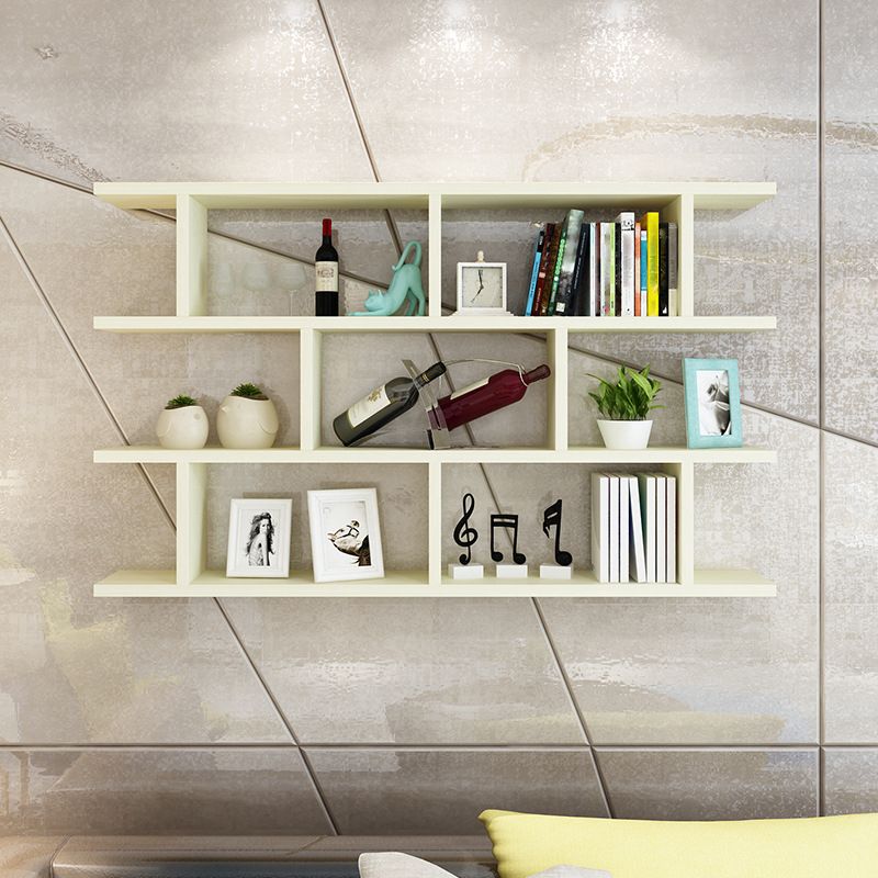 Estantería de estantería flotante escandinava estantería de madera fabricada con la pared