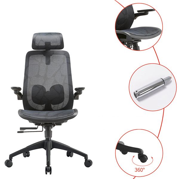 Adjustable High Back Office Chair Lumbar Support Contemporary Chair Clearhalo 'furn' 'furn_office_chair' 'Furniture' 'Office Chairs' 'Office Furniture' 'office_chair' 1200x1200_71cb2ede-25a0-4697-8730-3912d52ec40e