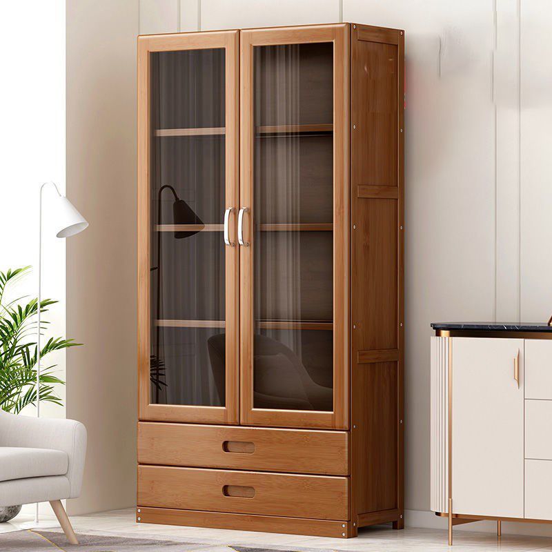 Manufactured Wood Standard Bookshelf Brown Vertical Bookcase with Door and Drawer Clearhalo 'Bookcases' 'furn' 'furn_bookcases' 'Furniture' 'furniture_bookcases' 'Office Furniture' 1200x1200_71cb9d78-5b44-449c-8437-d06d81382261