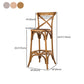 Taburete de bar Bristol contemporáneo de madera de roble con asiento y reposapiés de madera