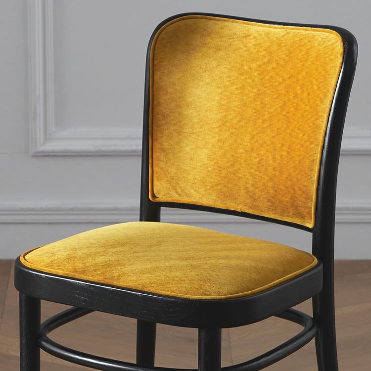 Silla de silla sin brazo tapizada moderna silla lateral de comedor de madera maciza